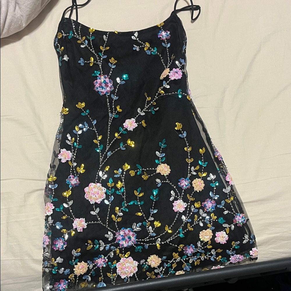 Lucy in the Sky Black Floral Mini Dress